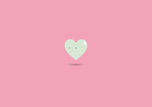 Corazón pequeño en fondo rosa
